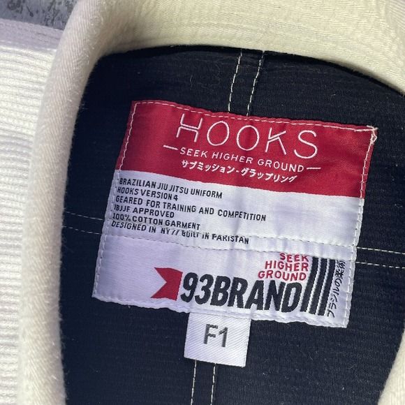 93 Brand "Hooks V4" Jiu Jitsu Gi Jacket Only F1 Brazilian Ju Jitsu Uniform - Picture 3 of 8